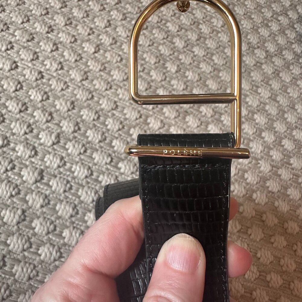 Polene Umi Belt Black Lizard Print